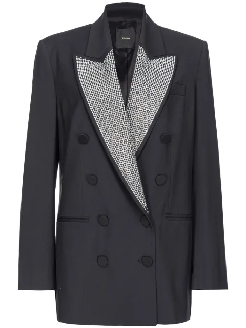 PINKO crystal-embellished double-breasted blazer
