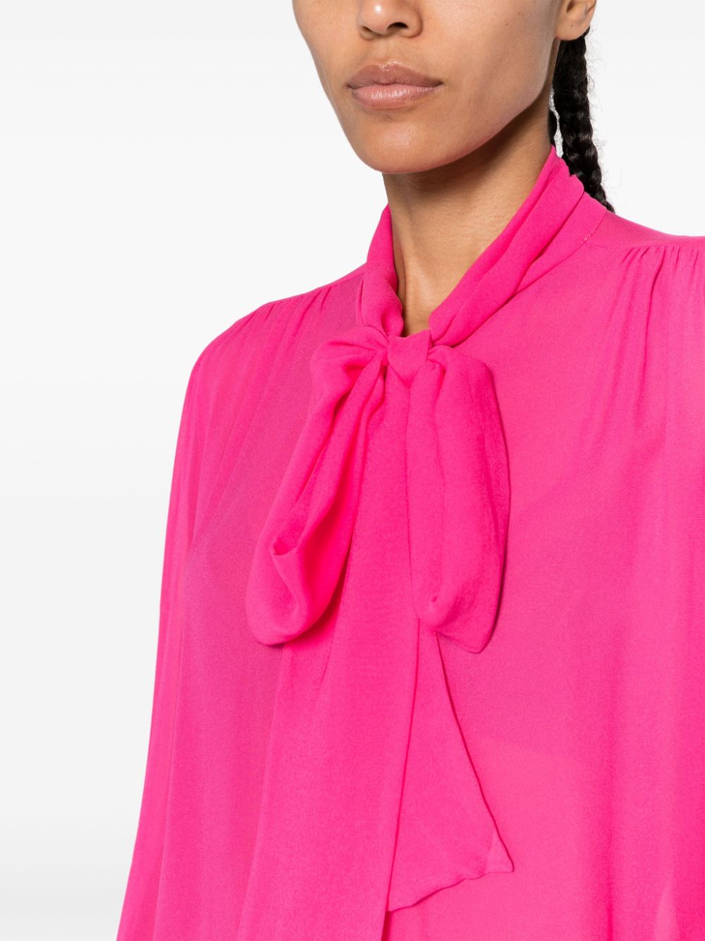 Shop Pinko Pussy-bow Collar Shirt In Pink