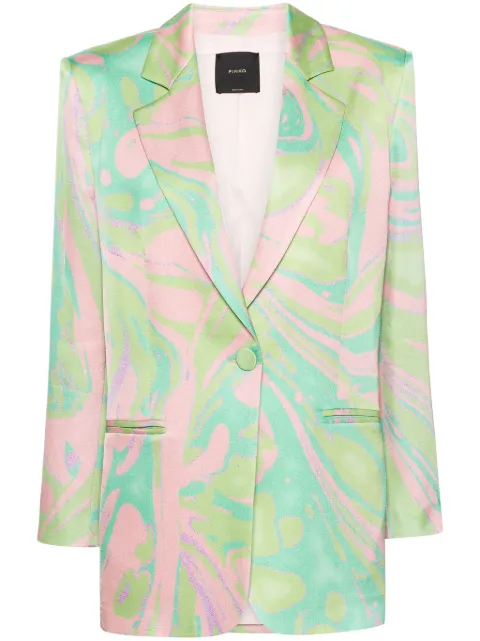 PINKO abstract-print satin blazer