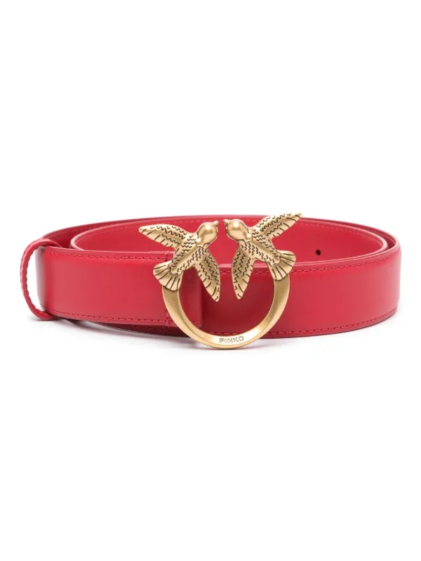 PINKO レザー Love Birds ベルト Love Birds leather belt 3cm PINKO → Shop Online