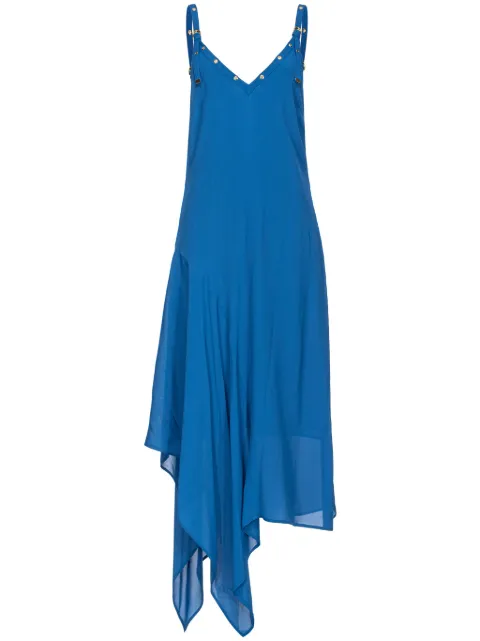 PINKO asymmetric studded V-neck dress