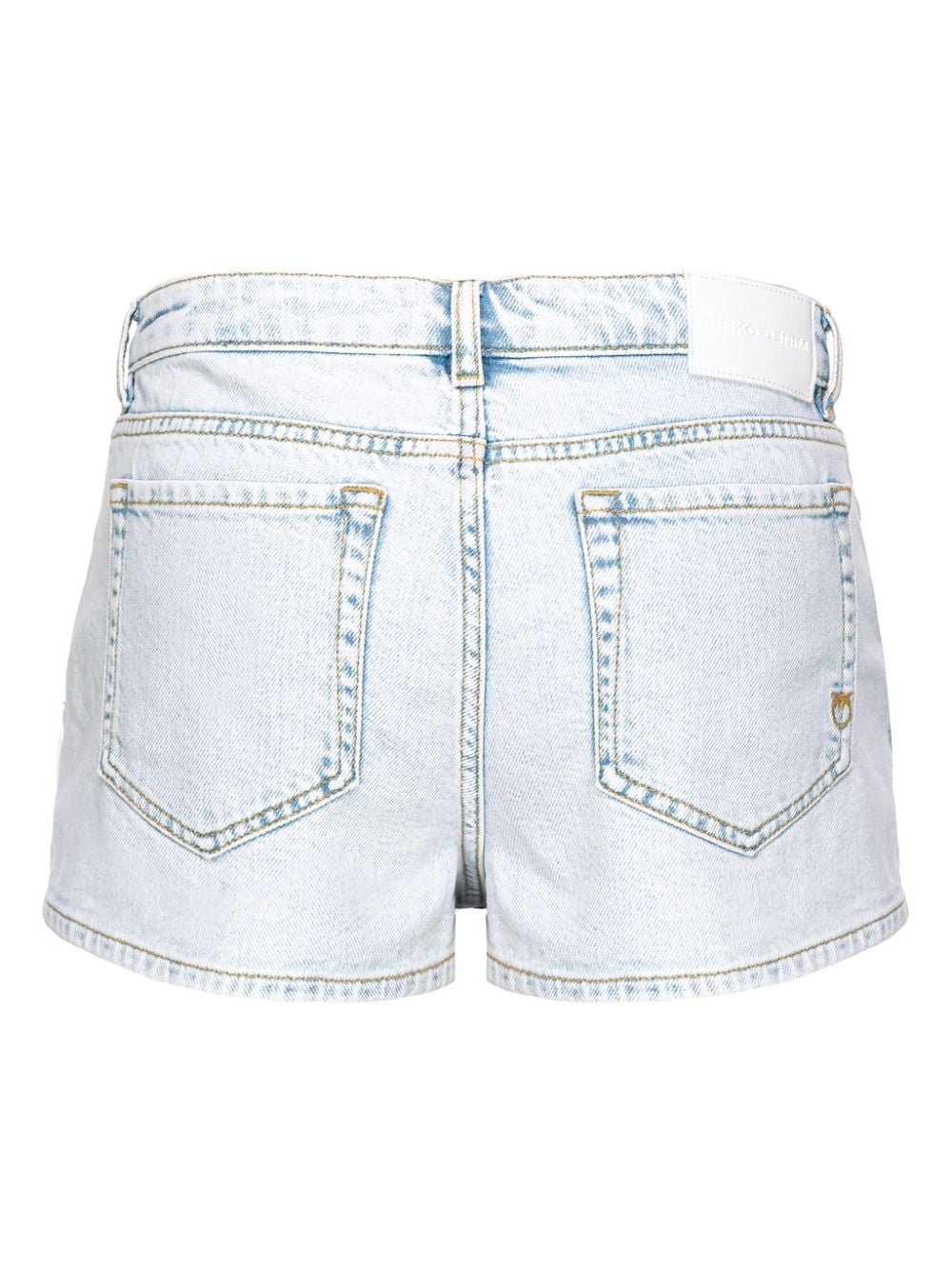 Shop Pinko Pleat-detail Denim Shorts In Blue
