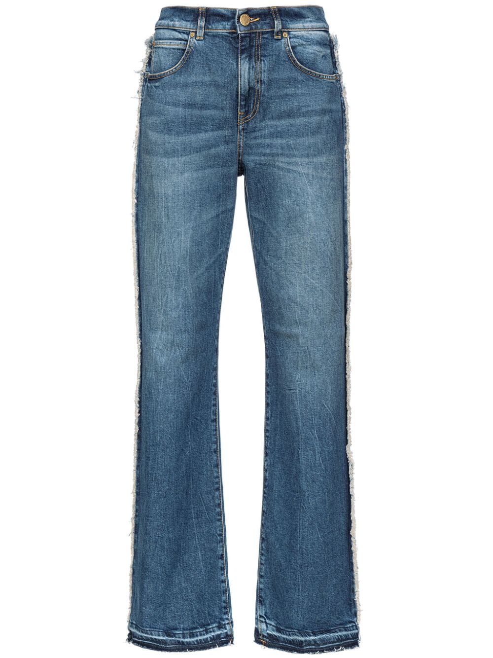 Pinko Frayed-trim Flared Jeans In Blue