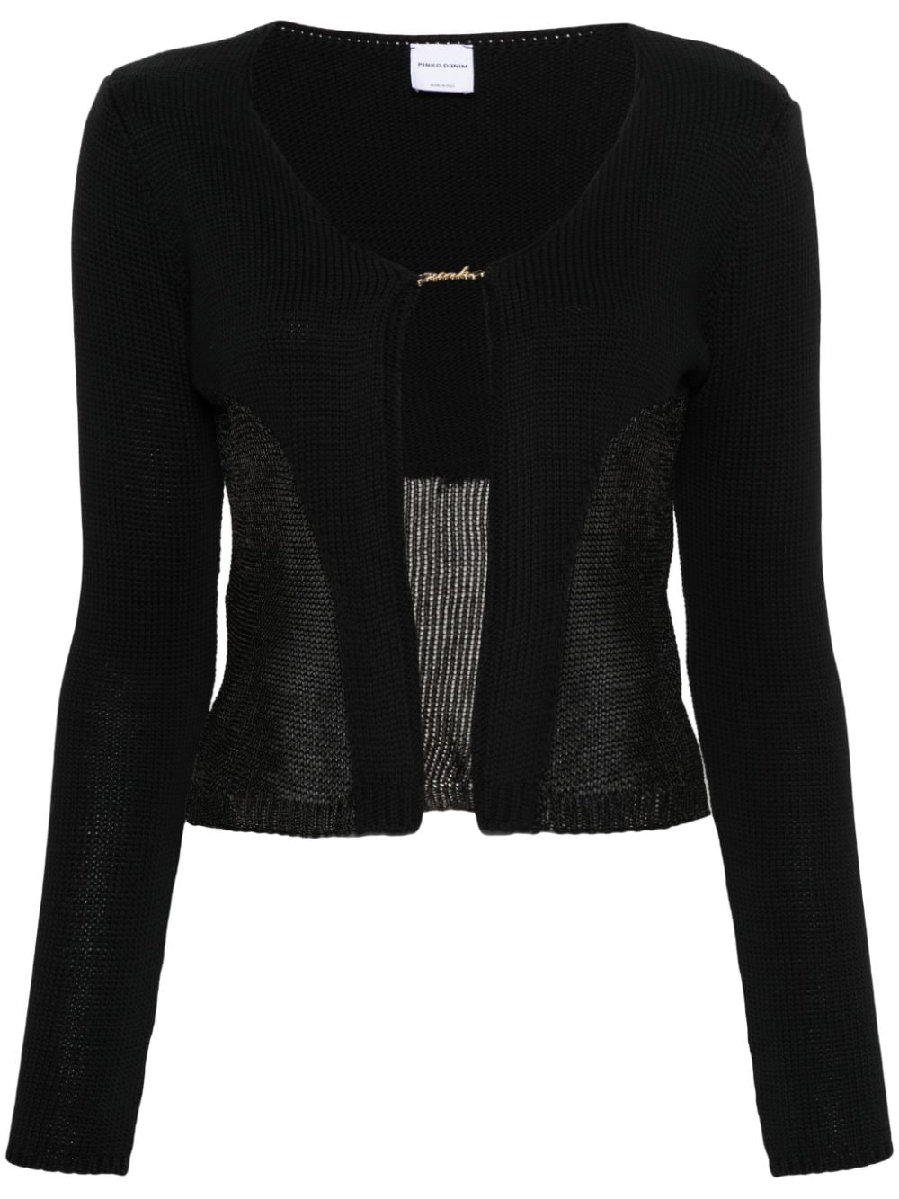 Pinko Logo-plaque Knitted Top In Black