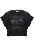 PINKO open-knit crop top - Black