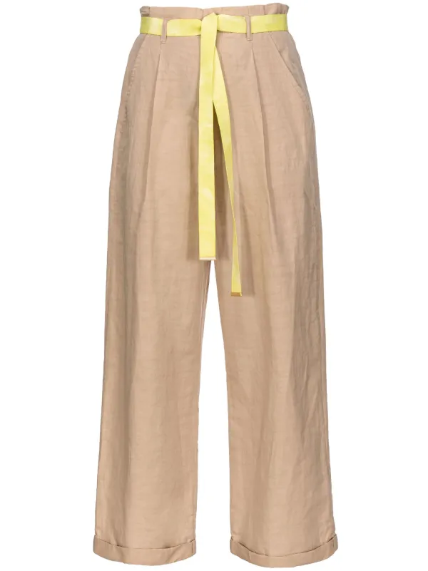 High waist belted wide leg pants best sale