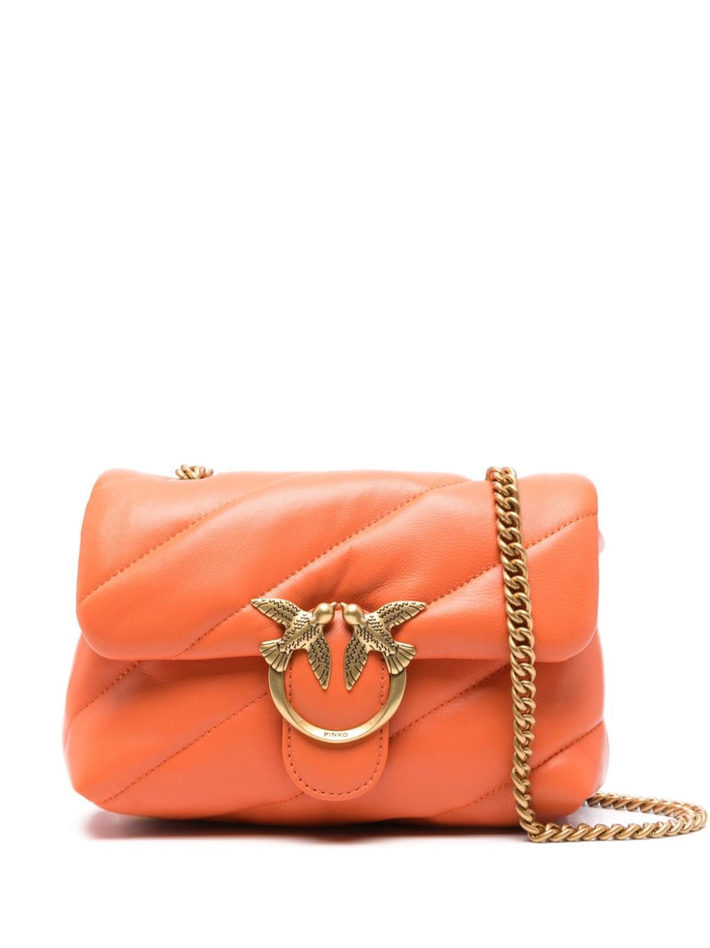 Pinko Mini Love Puff Shoulder Bag In Orange