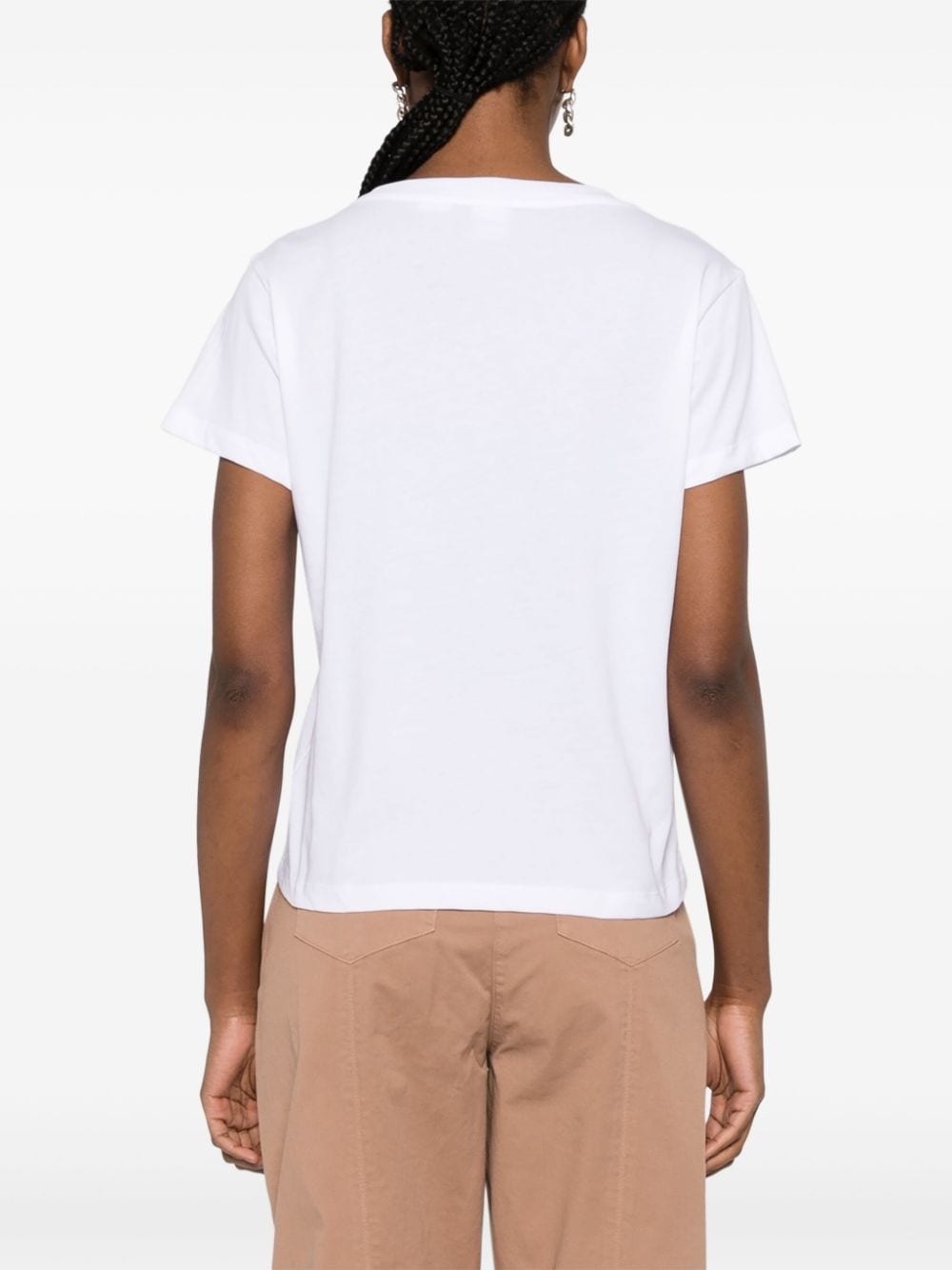 Shop Pinko Logo-print Cotton T-shirt In White