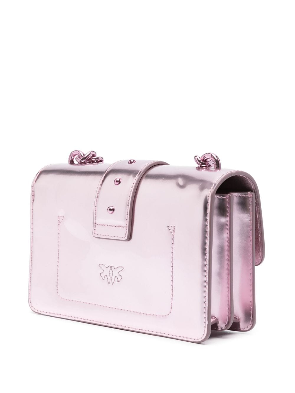 Shop Pinko Mini Love One Crossbody Bag In Pink