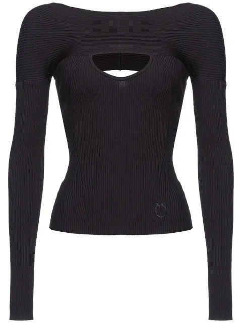PINKO cut-out ribbed-knit jumper