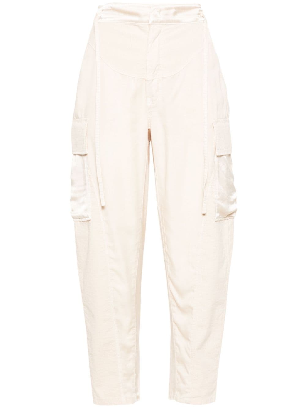 Pinko Tapered Cargo Trousers In Neutrals