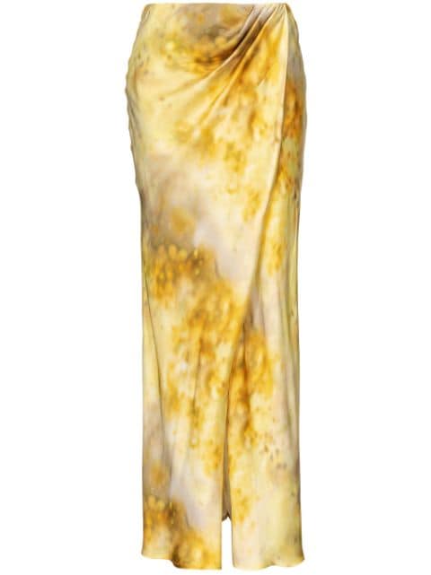 PINKO jupe drapée à imprimé abstrait