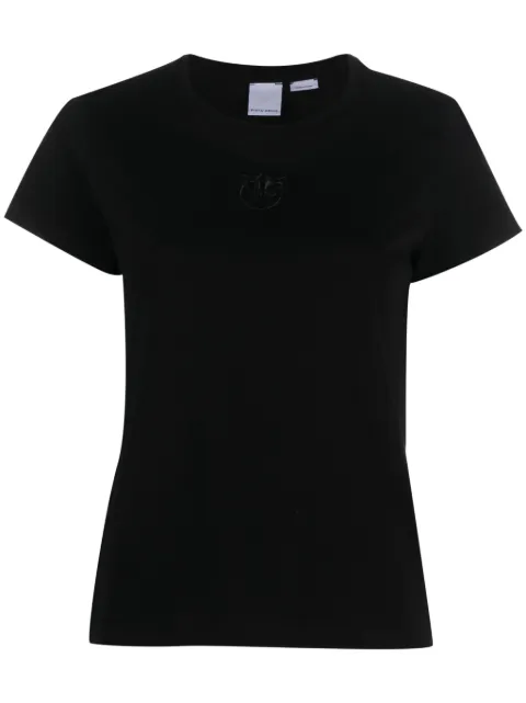 PINKO logo-embroidered cotton T-shirt