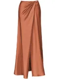 PINKO draped front-slit maxi skirt - Brown