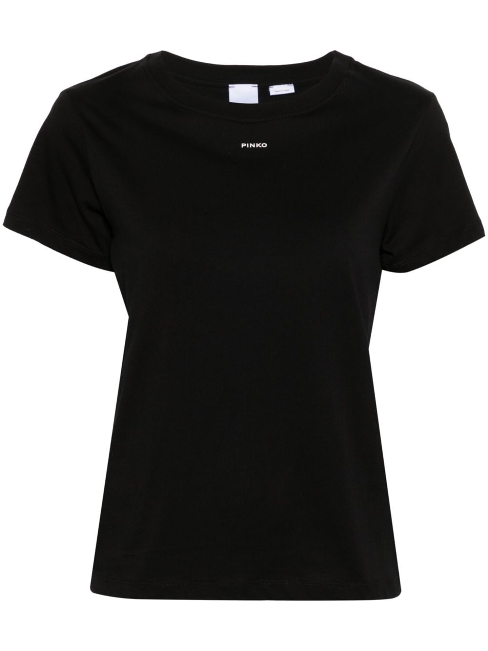 Shop Pinko Logo-print Cotton T-shirt In Black