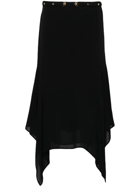 PINKO asymmetric crepe de chine midi skirt