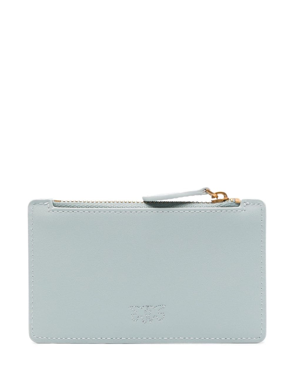 Shop Pinko Logo-plaque Leather Cardholder In Blue