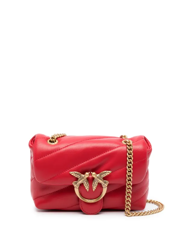 Pinko Baby Love Leather Bag Red