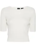 PINKO Love Birds ribbed top - Neutrals
