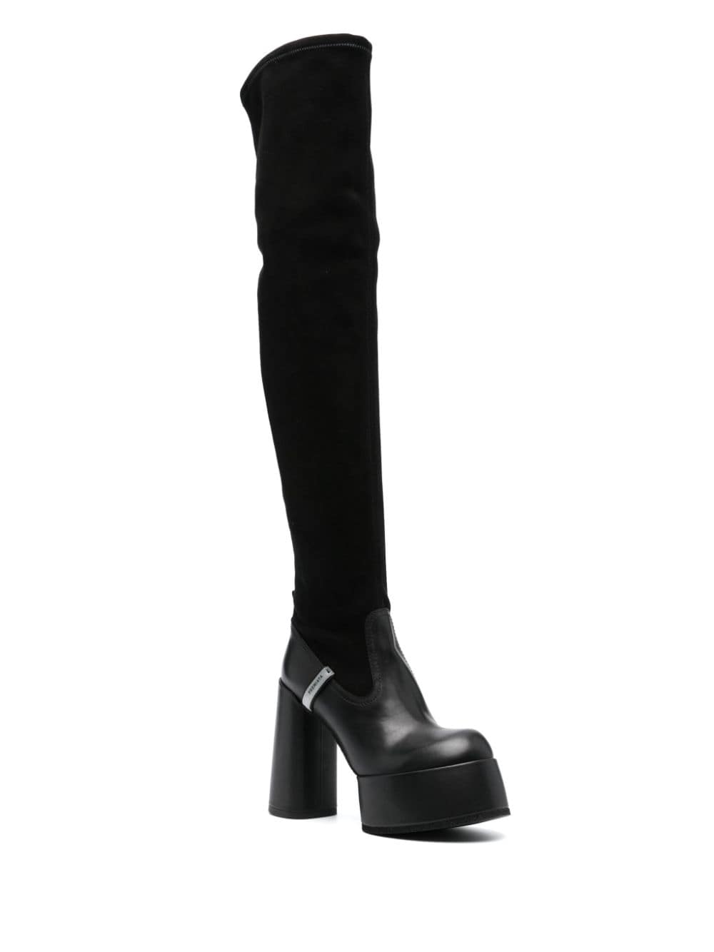 Shop Premiata Goteborg 130mm Thigh-high Suede Boots In Black