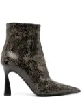 Premiata 95mm cracked-effect leather boots - Green