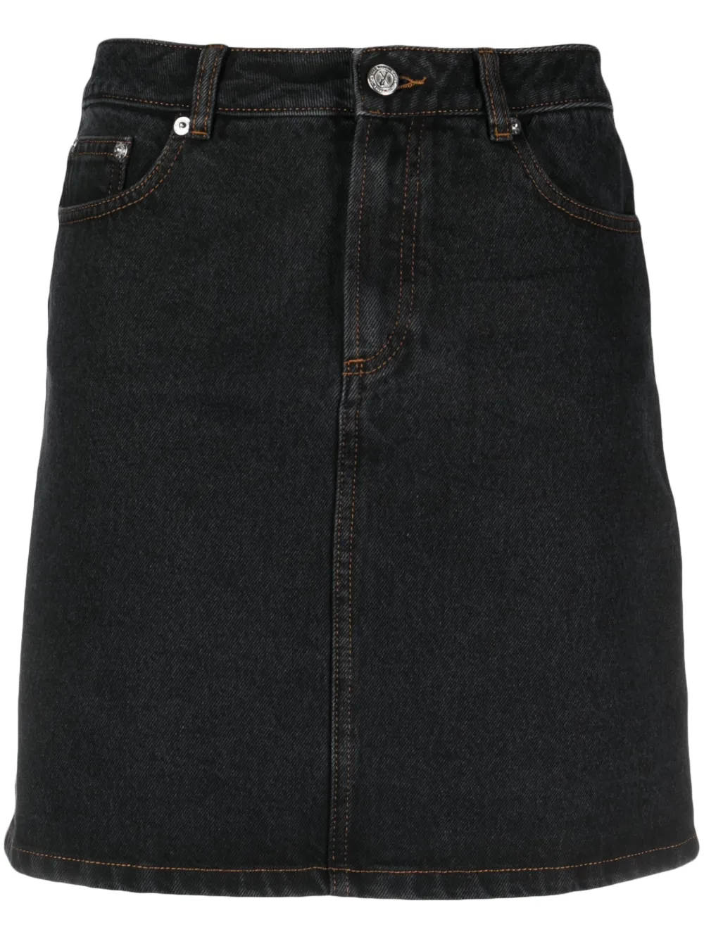 Apc A.p.c. Denim Jupe Mini Skirt In Black