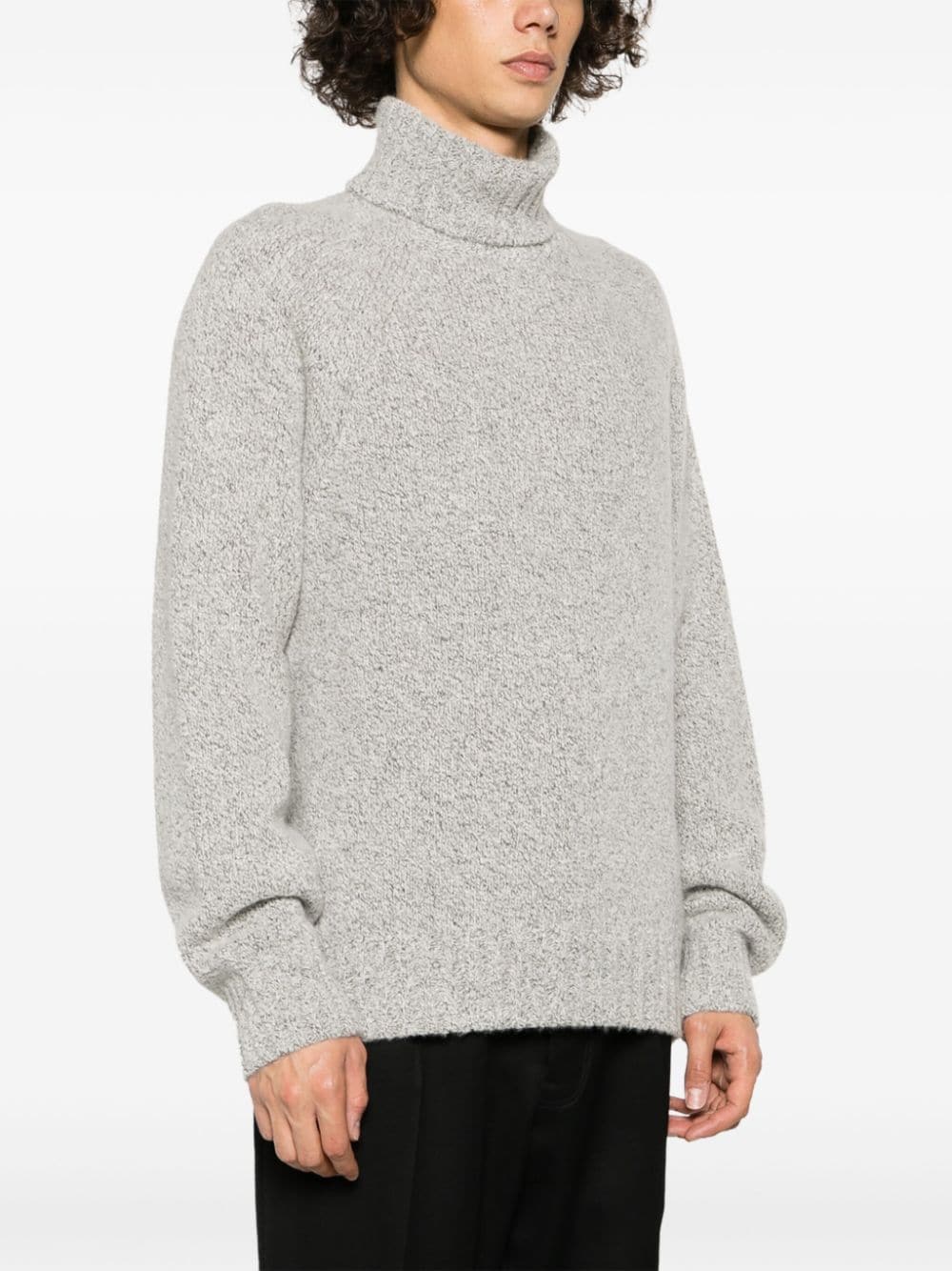 Shop Zegna Roll-neck Cashmere-blend Jumper In Grey