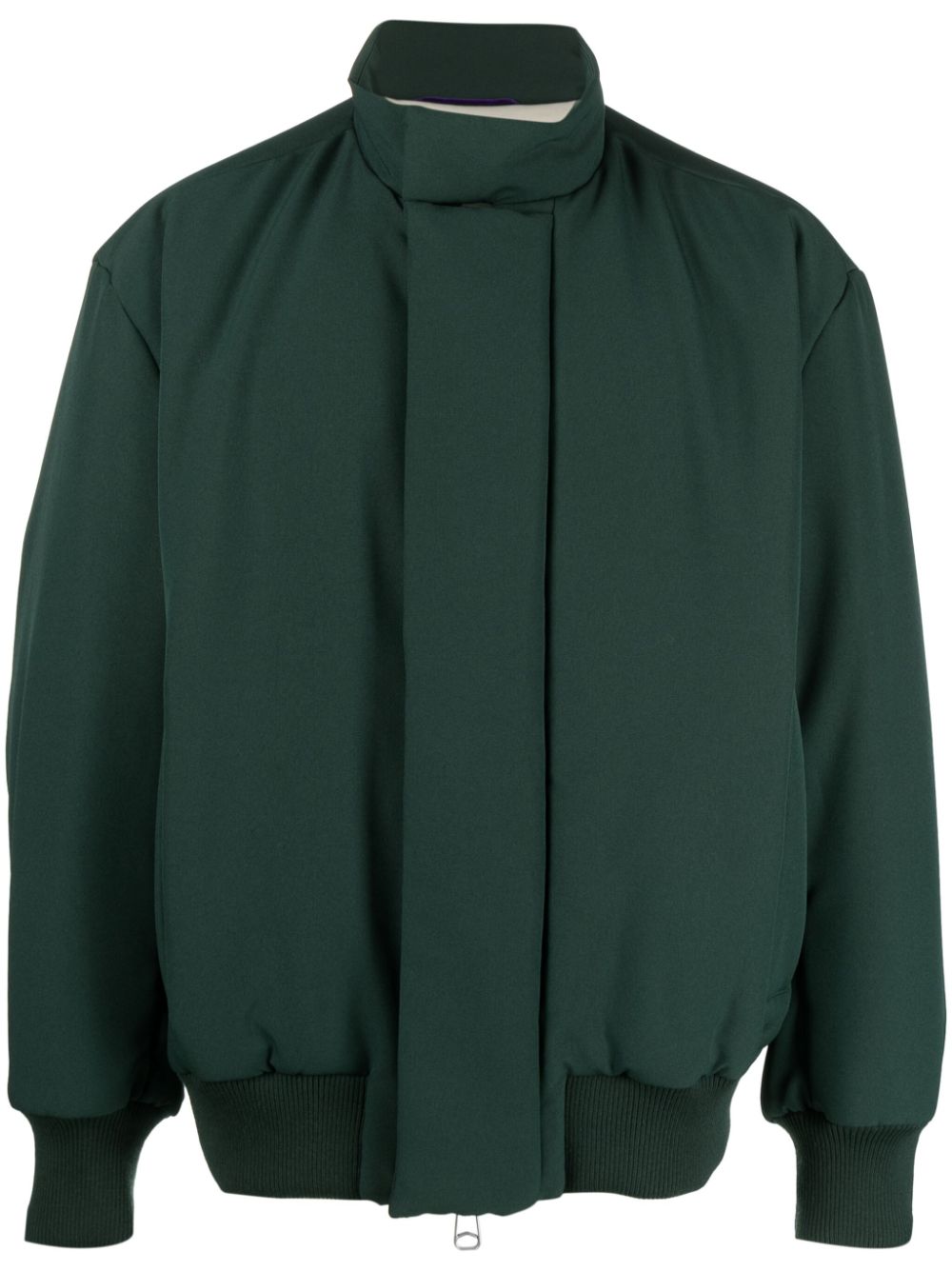 Oamc Mock-neck Padded Bomber Jacket In Green