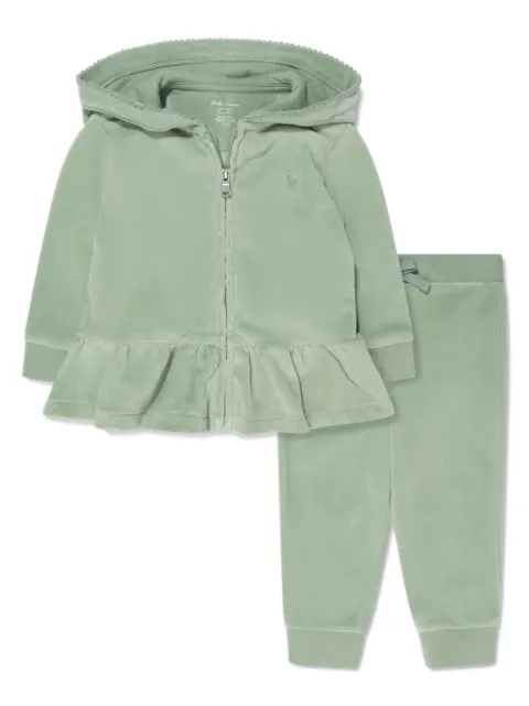 POLO RALPH LAUREN KIDS velvet peplum tracksuit 