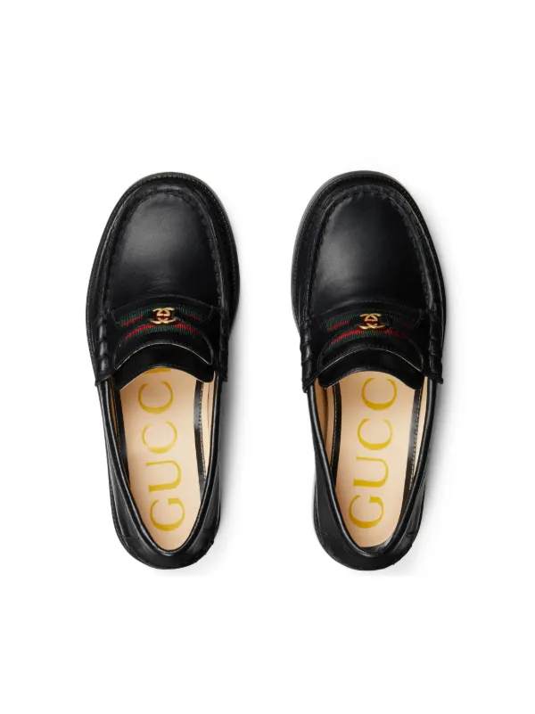 Gucci leather loafer with web store