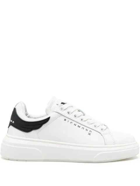 John Richmond logo-debossed leather sneakers