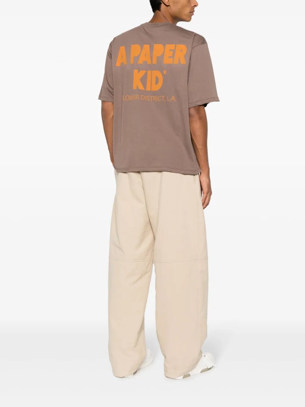 a paper kid logo-print cotton T-shirt - Bruin