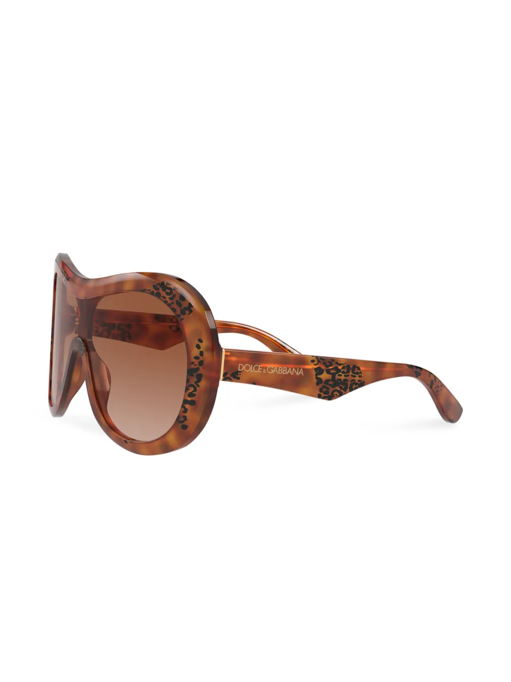 Shop Dolce & Gabbana Dna Oversize-frame Sunglasses In Brown