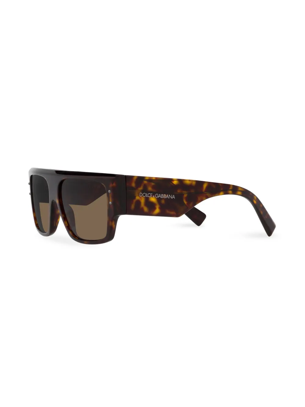 Shop Dolce & Gabbana Dna Oversize-frame Sunglasses In Brown