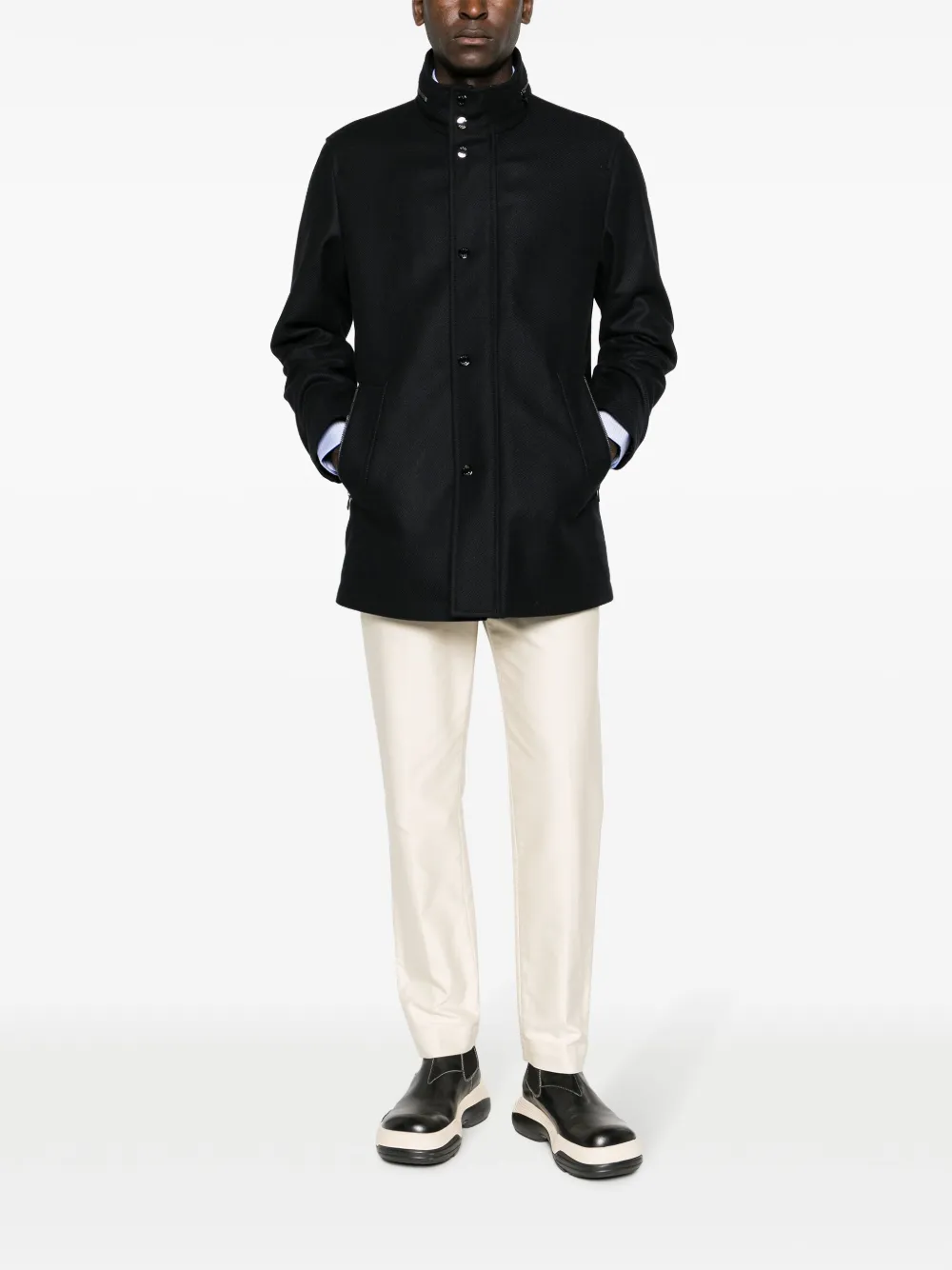 BOSS Jas met V-hals - Blauw