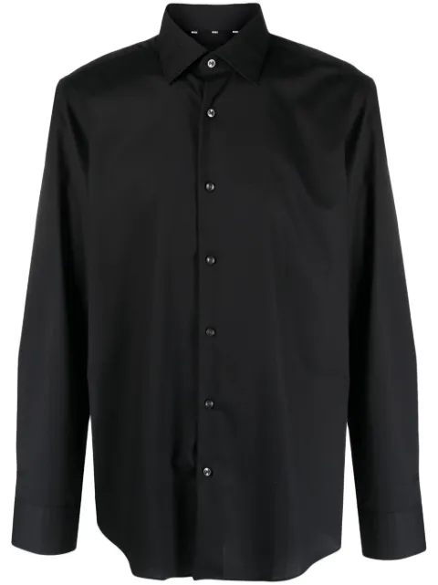 BOSS classic-collar poplin shirt