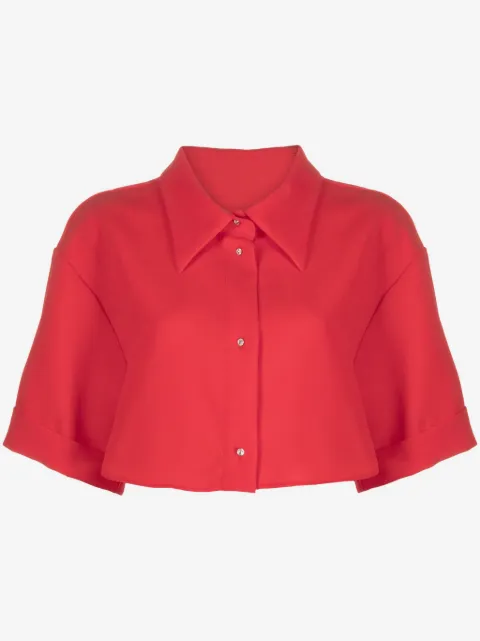 Viktor & Rolf crepe cropped organic-cotton shirt