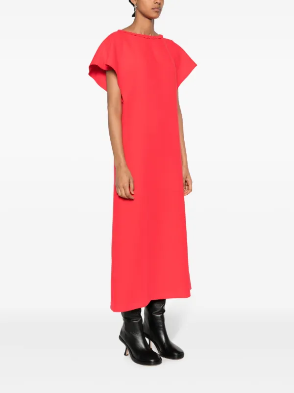 Viktor Rolf Abito Lungo Con Maniche Ad Aletta Rosso FARFETCH IT