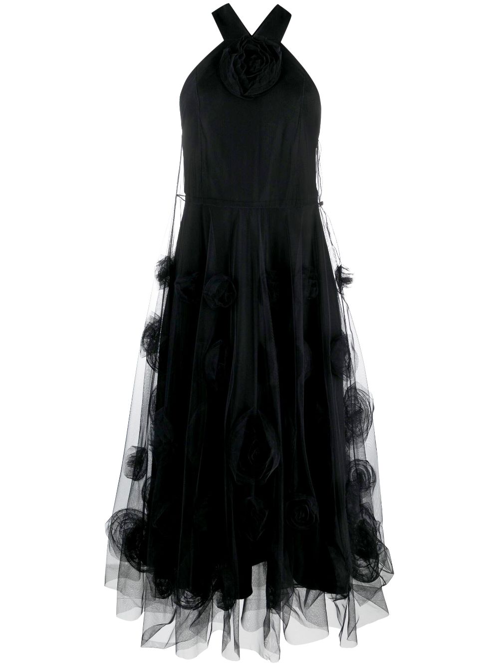 Viktor & Rolf floral-motif tulle maxi dress - Black