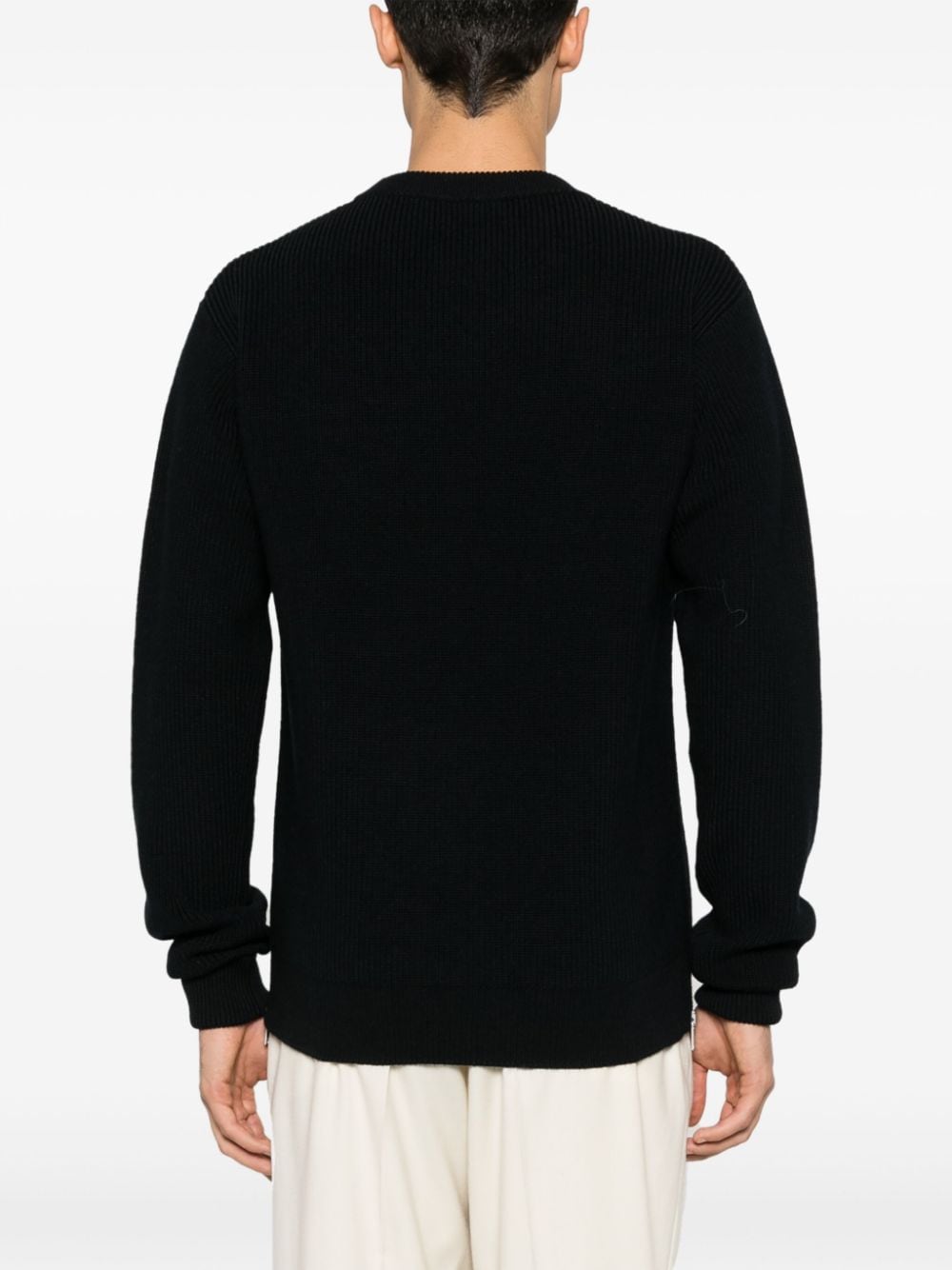 Shop Jil Sander Side Zip Detail Wool Jumper In Blue