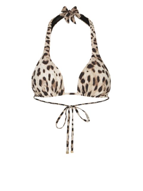 Dolce & Gabbana leopard-print triangle bikini top Women