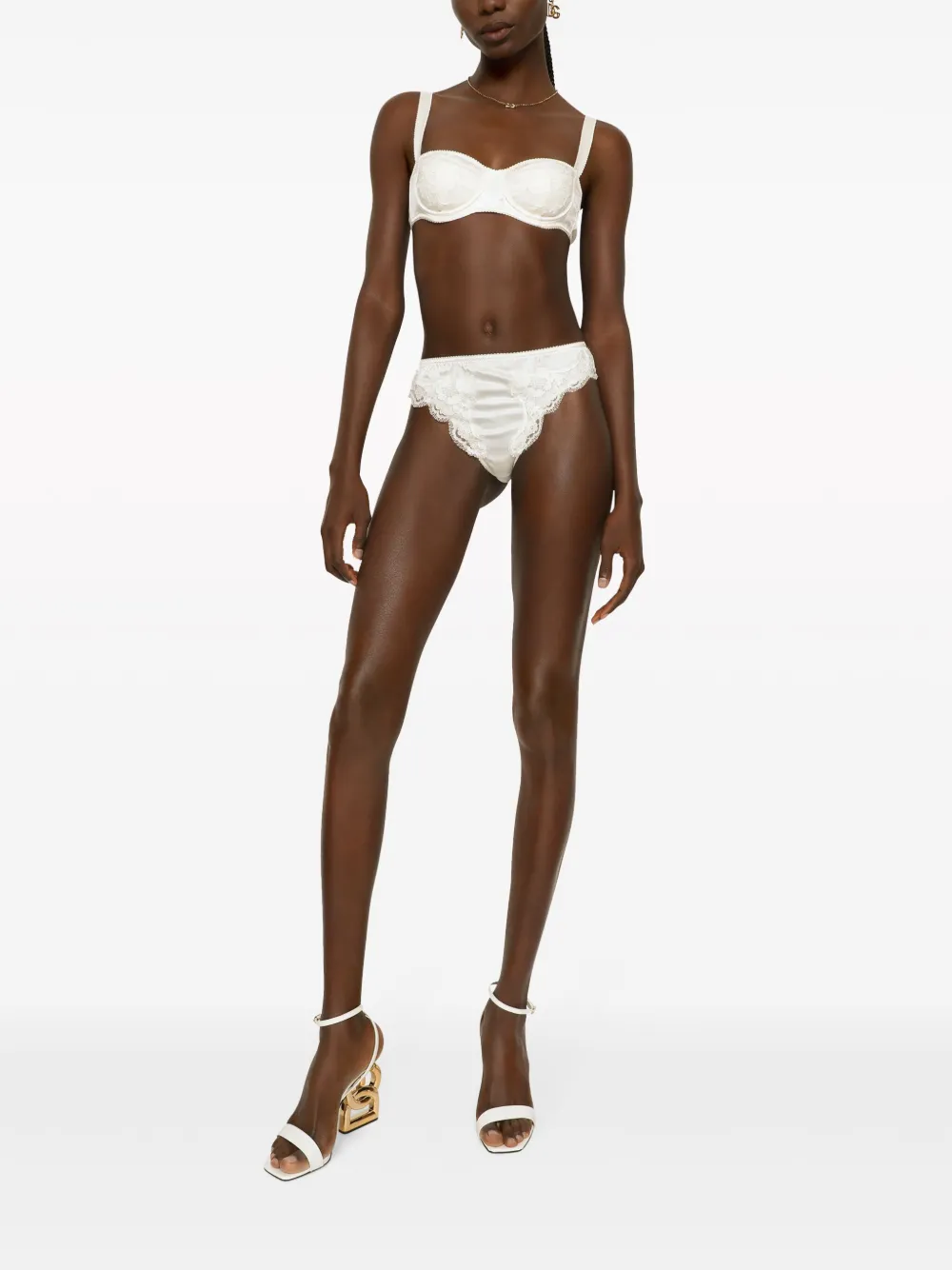 Dolce & Gabbana Satijnen string Wit