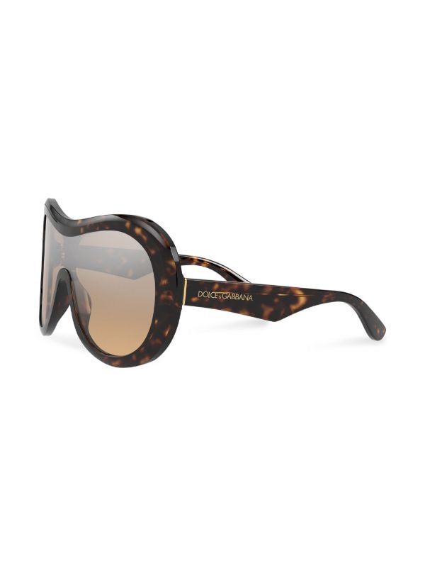 Dolce & Gabbana Eyewear Tortoiseshell oversize-frame Sunglasses - Black