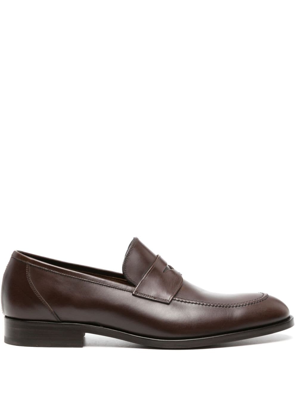penny-slot polished leather loafers