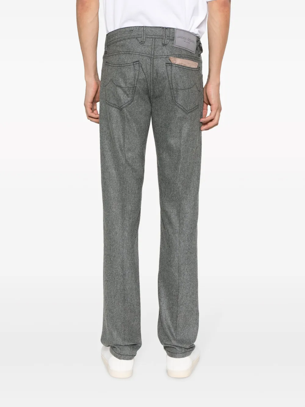 Jacob Cohen Bard Slim-cut Flannel Trousers In Grey