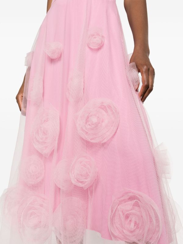 Pink tulle outlet floral skirt