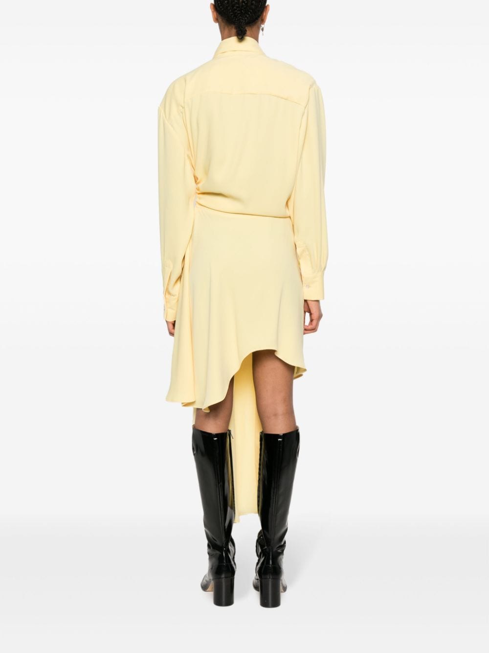 Shop Viktor & Rolf Draped Asymmetric Shirtdress In Yellow