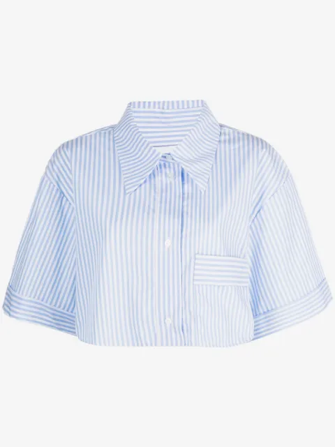 Viktor & Rolf striped cropped organic-cotton shirt