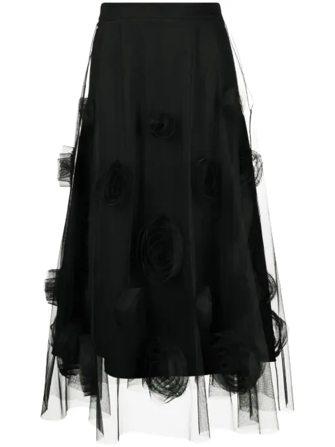 Viktor & Rolf falda midi con apliques florales