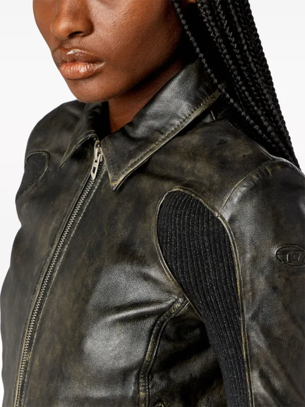 Diesel womens 2024 leather jacket